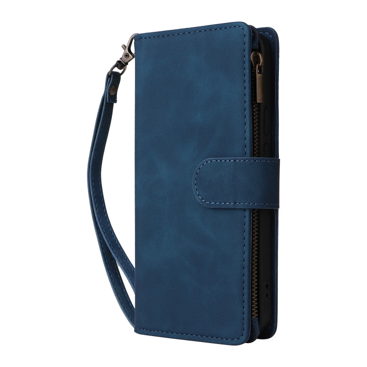 For Google Pixel 9 Multifunctional Multi-Card Wallet Phone Leather Case(Blue)