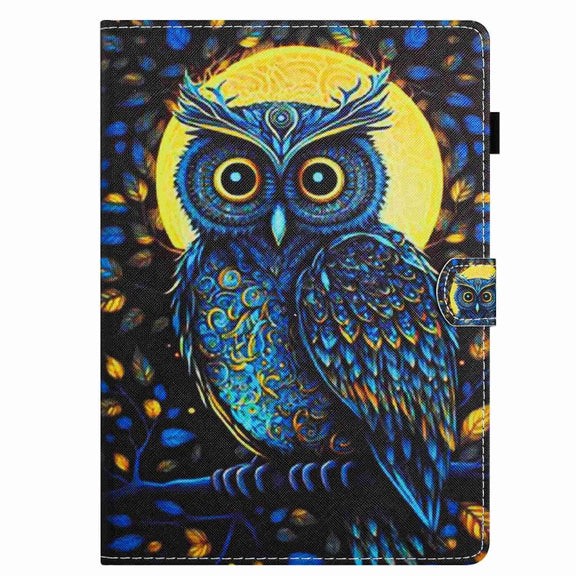 For 10 inch Painted Pattern Stitching Leather Tablet Case(Moonlight Eagle)
