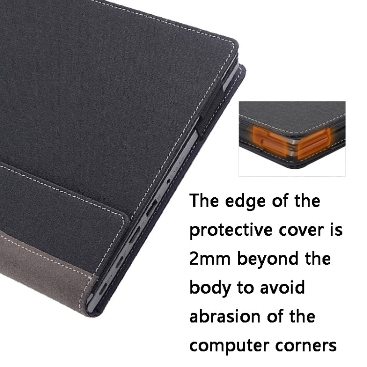 For Lenovo ThinkPad E15 Gen 3 Laptop Leather Anti-Fall Protective Case(Black)