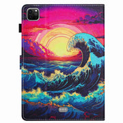 For iPad 11 Pro 2024 / 2020 / Air 4 10.9 Painted Pattern Stitching Smart Leather Tablet Case(Waves)