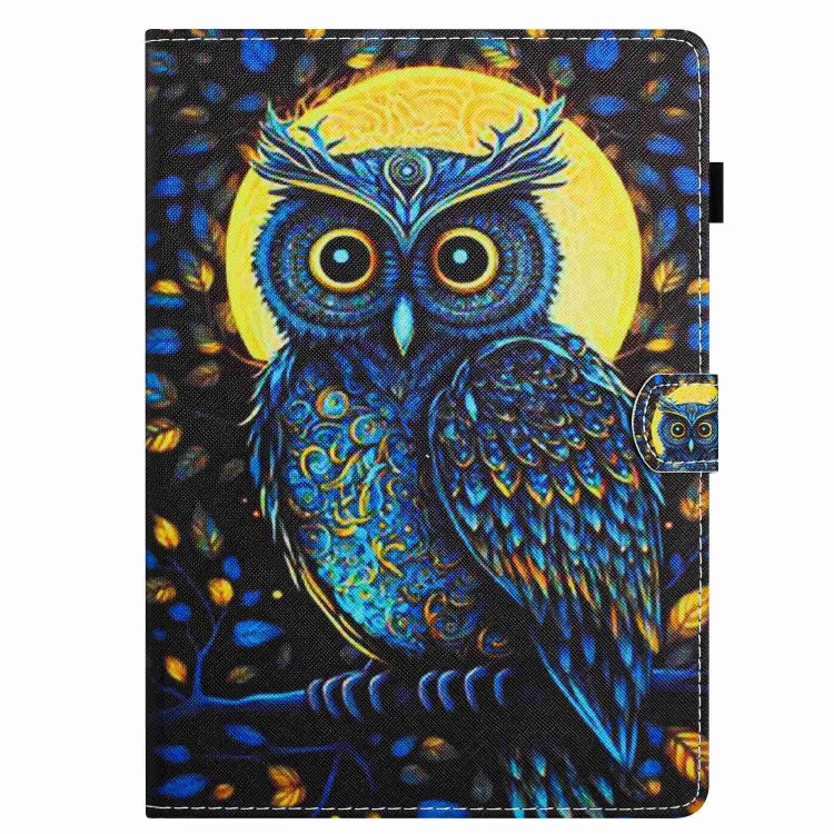 For iPad 11 Pro 2024 / 2020 / Air 4 10.9 Painted Pattern Stitching Smart Leather Tablet Case(Moonlight Eagle)
