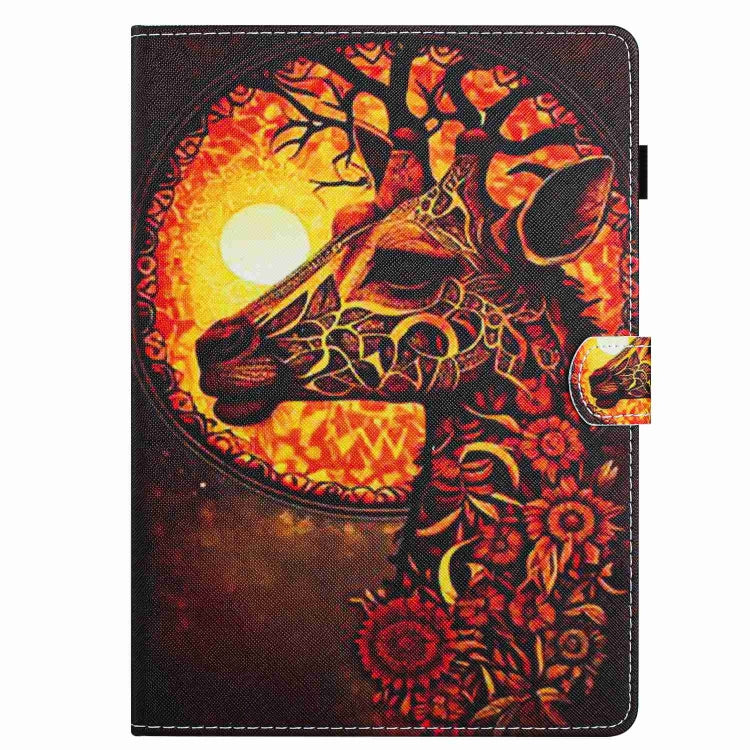 For iPad 11 Pro 2024 / 2020 / Air 4 10.9 Painted Pattern Stitching Smart Leather Tablet Case(Flower Deer)