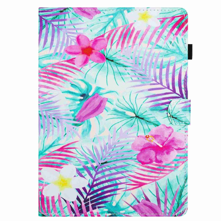 For iPad 11 Pro 2024 / 2020 / Air 4 10.9 Painted Pattern Stitching Smart Leather Tablet Case(Bougainvillea)