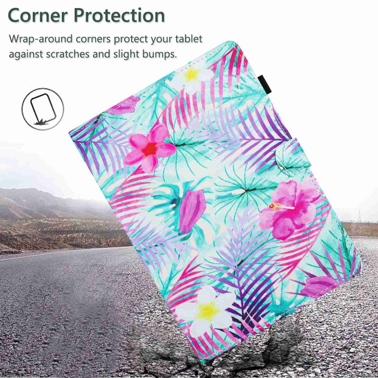 For iPad 11 Pro 2024 / 2020 / Air 4 10.9 Painted Pattern Stitching Smart Leather Tablet Case(Bougainvillea)