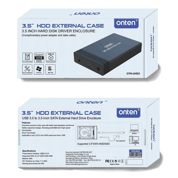 Onten UHD3 3.5 inch USB3.0 HDD External Hard Drive Enclosure(EU Plug)