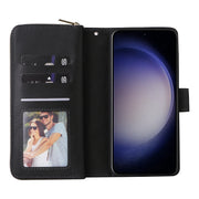 For Samsung Galaxy S24 5G 9-Card Slots Zipper Wallet Bag Leather Phone Case(Black)