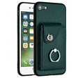 For iPhone SE 2022 / 2020 / 8 / 7 Organ Card Bag Ring Holder Phone Case(Green) - iPhone SE 2022 / 2020 / 8 / 7 Cases by PMC TechLife | Online Shopping South Africa | PMC TechLife