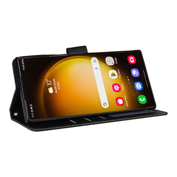 For Samsung Galaxy S24 Ultra 5G 3-Card Slots Multifunctional Leather Phone Case(Black)
