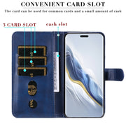 For Honor Magic6 Pro Fashion Calf Texture Zipper Leather Phone Case(Blue)