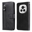 For Honor Magic6 Pro Fashion Calf Texture Zipper Leather Phone Case(Black) - Honor Cases by PMC Jewellery | Online Shopping South Africa | PMC Jewellery | Buy Now Pay Later Mobicred