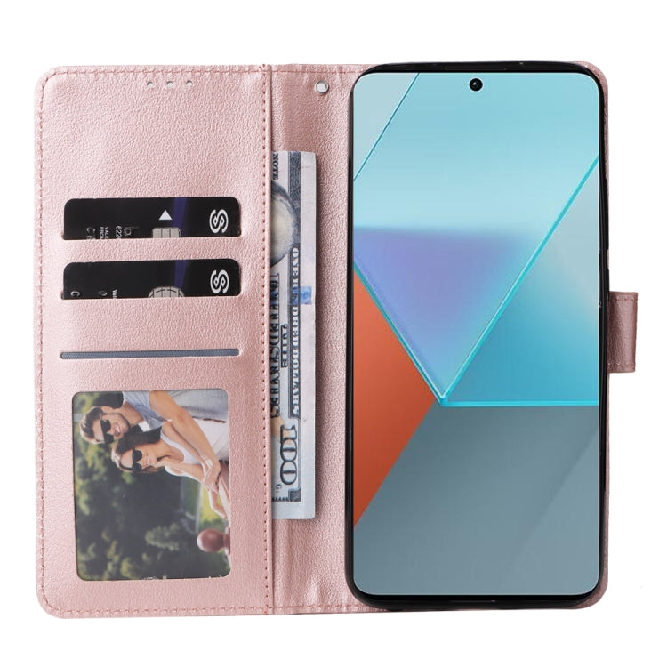 For Xiaomi Redmi Note 13 Pro 5G Multifunctional Horizontal Flip Leather Phone Case with Three Card Slot(Rose Gold)