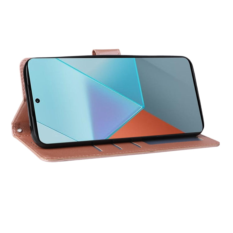 For Xiaomi Redmi Note 13 Pro 5G Multifunctional Horizontal Flip Leather Phone Case with Three Card Slot(Rose Gold)