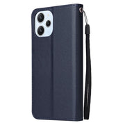For Xiaomi Redmi 12 4G/5G/Note 12R Multifunctional Horizontal Flip Leather Phone Case with Three Card Slot(Blue)