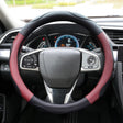 Super Fiber Leather Car Universal Anti-skid Steering Wheel Cover, Diameter: 38cm(Black Win Red) - Steering Wheel Accessories by PMC TechLife | Online Shopping South Africa | PMC TechLife | Buy Now Pay Later Mobicred