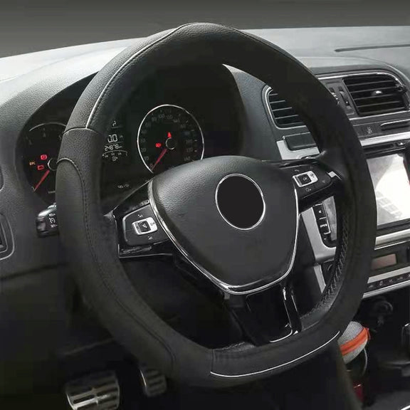 D Style Car Universal Anti-skid Steering Wheel Cover, Diameter: 38cm(Black)