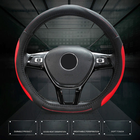 D Style Car Universal Anti-skid Steering Wheel Cover, Diameter: 38cm(Black Blue Line)