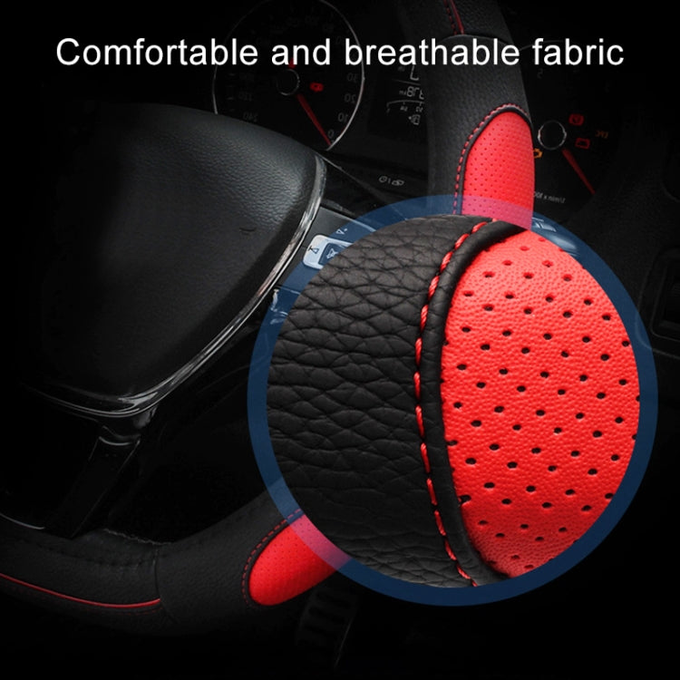 D Style Car Universal Anti-skid Steering Wheel Cover, Diameter: 38cm(Black Blue Line)