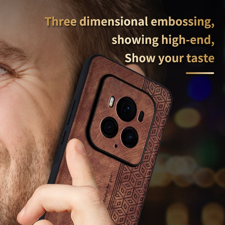 For Honor Magic6 Ultimate AZNS 3D Embossed Skin Feel Phone Case(Dark Green)