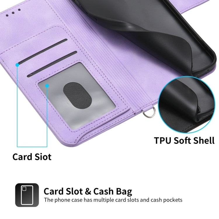 For Google Pixel 9 Skin-feel Flowers Embossed Wallet Leather Phone Case(Purple)