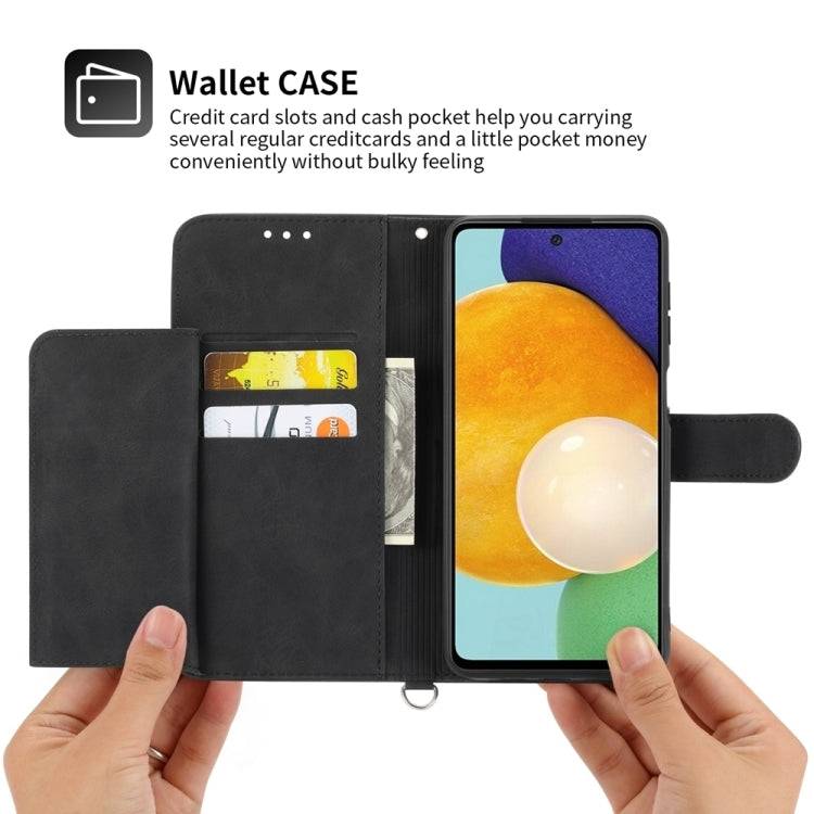 For Google Pixel 9 Skin-feel Flowers Embossed Wallet Leather Phone Case(Black)