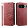 For Google Pixel 9 Cubic Grid Calf Texture Magnetic Leather Phone Case(Red) - Google Cases by PMC TechLife | Online Shopping South Africa | PMC TechLife | Buy Now Pay Later Mobicred