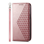 For Google Pixel 9 Cubic Grid Calf Texture Magnetic Leather Phone Case(Rose Gold)