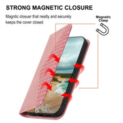For Google Pixel 9 Cubic Grid Calf Texture Magnetic Leather Phone Case(Rose Gold)