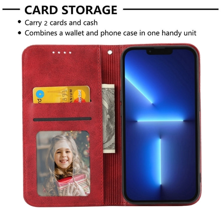 For Google Pixel 9 Pro Cubic Grid Calf Texture Magnetic Leather Phone Case(Red)