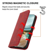For Google Pixel 9 Pro Cubic Grid Calf Texture Magnetic Leather Phone Case(Red)