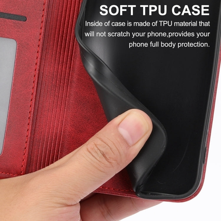 For Google Pixel 9 Pro Cubic Grid Calf Texture Magnetic Leather Phone Case(Red)