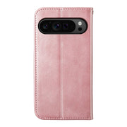 For Google Pixel 9 Pro Cubic Grid Calf Texture Magnetic Leather Phone Case(Rose Gold)