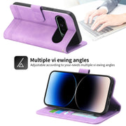 For Google Pixel 9 Dierfeng Dream Line TPU Hybrid PU Leather Phone Case(Purple)