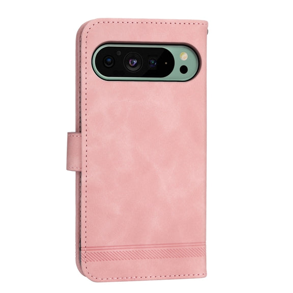 For Google Pixel 9 Dierfeng Dream Line TPU + PU Leather Phone Case(Pink)