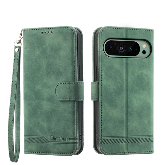 For Google Pixel 9 Dierfeng Dream Line TPU + PU Leather Phone Case(Green)