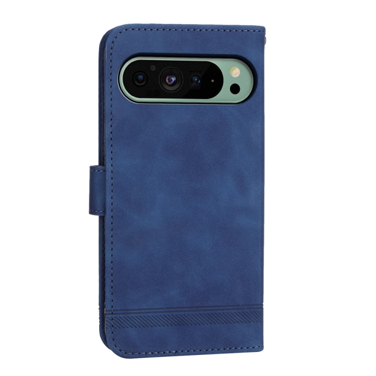 For Google Pixel 9 Dierfeng Dream Line TPU + PU Leather Phone Case(Blue)
