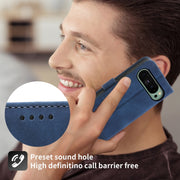 For Google Pixel 9 Dierfeng Dream Line TPU + PU Leather Phone Case(Blue)