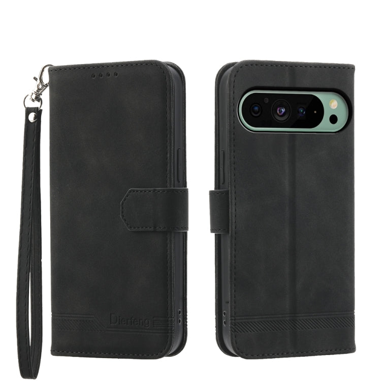 For Google Pixel 9 Dierfeng Dream Line TPU + PU Leather Phone Case(Black)