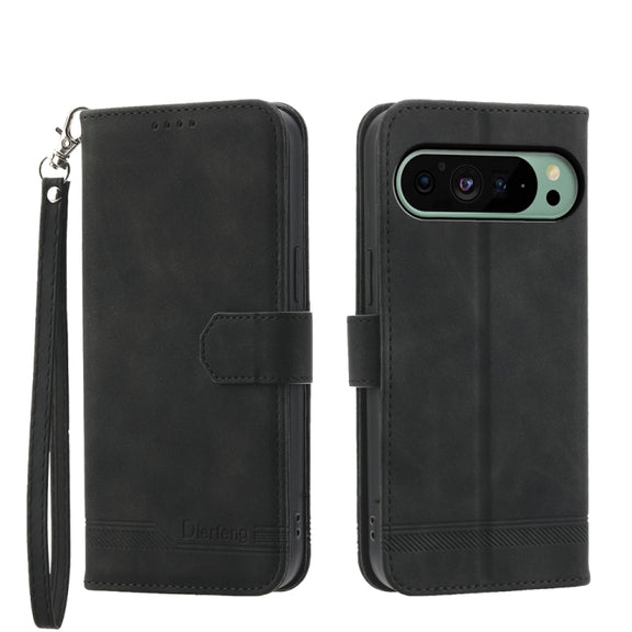 For Google Pixel 9 Dierfeng Dream Line TPU + PU Leather Phone Case(Black)