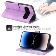 For Google Pixel 9 Pro Dierfeng Dream Line TPU + PU Leather Phone Case(Purple)