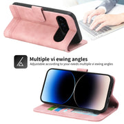 For Google Pixel 9 Pro Dierfeng Dream Line TPU Hybrid PU Leather Phone Case(Pink)