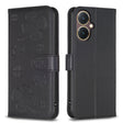 For vivo Y27 4G Four-leaf Embossed Leather Phone Case(Black) - vivo Cases by PMC TechLife | Online Shopping South Africa | PMC TechLife