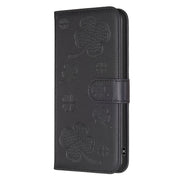For vivo Y27 4G Four-leaf Embossed Leather Phone Case(Black)