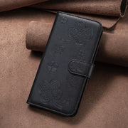 For vivo Y27 4G Four-leaf Embossed Leather Phone Case(Black)