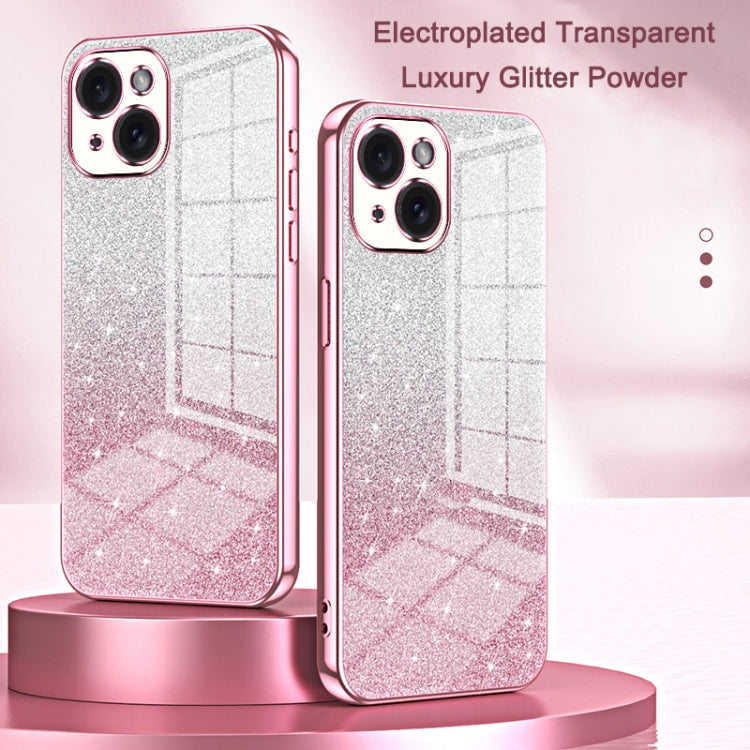 For iPhone 16 Pro Gradient Glitter Powder Electroplated Phone Case(Black)