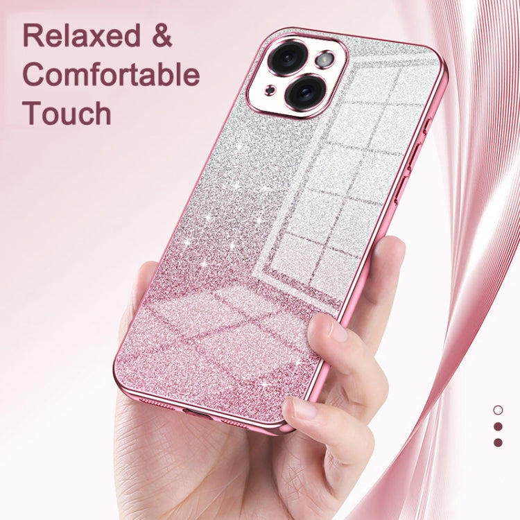 For iPhone 16 Pro Gradient Glitter Powder Electroplated Phone Case(Black)