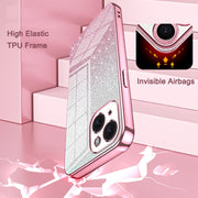 For iPhone 16 Pro Max Gradient Glitter Powder Electroplated Phone Case(Purple)