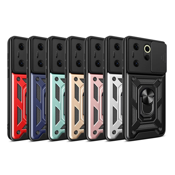 For Tecno Camon 20 Premier Sliding Camera Cover Design TPU+PC Phone Case(Blue)