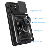 For Tecno Camon 20 Premier Sliding Camera Cover Design TPU+PC Phone Case(Blue)