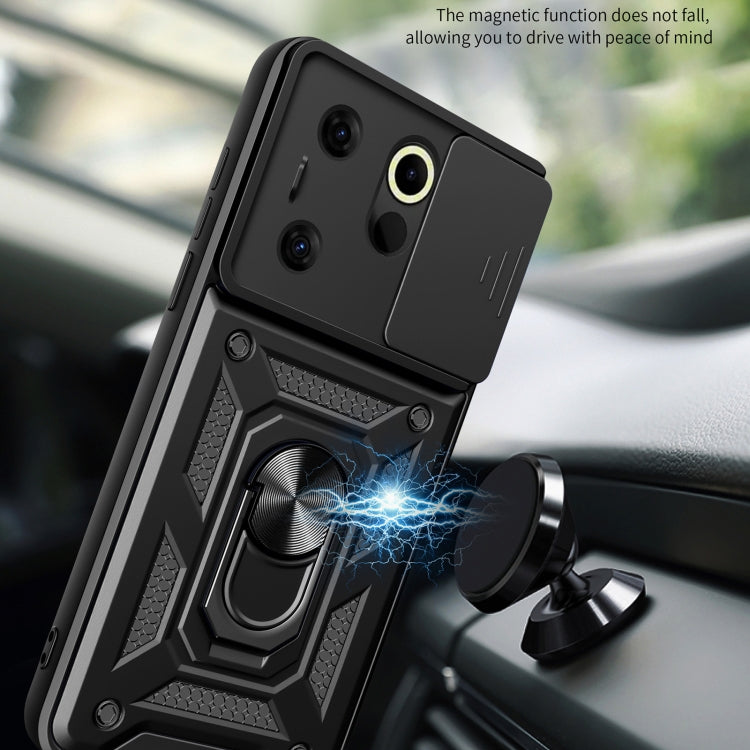 For Tecno Camon 20 Premier Sliding Camera Cover Design TPU+PC Phone Case(Blue)