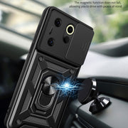 For Tecno Camon 20 Premier Sliding Camera Cover Design TPU+PC Phone Case(Blue)